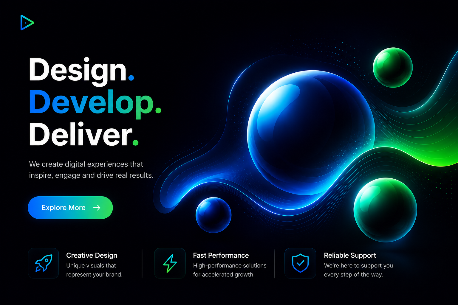 Web Design visual with design develop deliver message